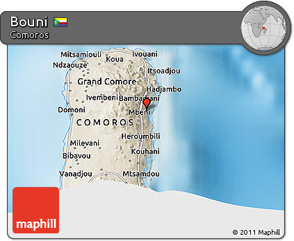 Shaded Relief 3D Map of Bouni