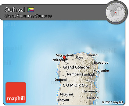 Shaded Relief 3D Map of Ouhozi