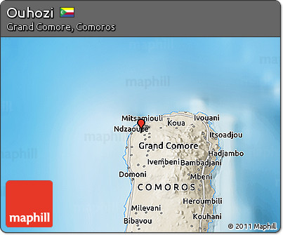 Shaded Relief 3D Map of Ouhozi