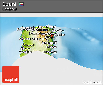 Physical Panoramic Map of Bouni