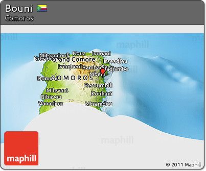 Physical Panoramic Map of Bouni