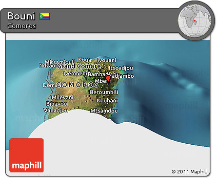 Satellite Panoramic Map of Bouni