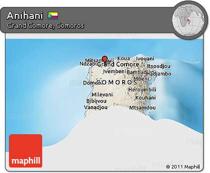 Shaded Relief Panoramic Map of Anihani