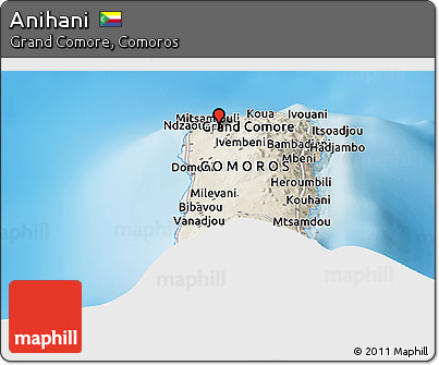 Shaded Relief Panoramic Map of Anihani
