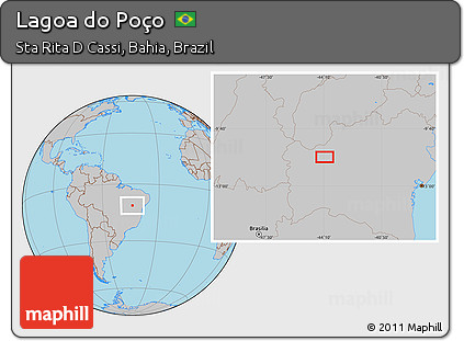 Gray Location Map of Lagoa Do Poço