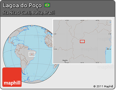 Gray Location Map of Lagoa Do Poço