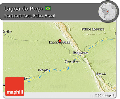 Physical Panoramic Map of Lagoa Do Poço