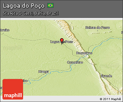 Physical Panoramic Map of Lagoa Do Poço