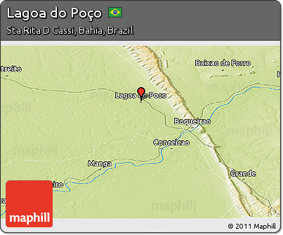 Physical Panoramic Map of Lagoa Do Poço