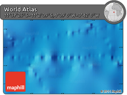 Shaded Relief Map of the Area around 11° 20' 3" S, 4° 10' 30" W