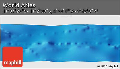 Shaded Relief Panoramic Map of the Area around 11° 20' 3" S, 4° 10' 30" W