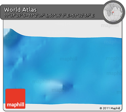 Physical 3D Map of the Area around 11° 20' 3" S, 51° 4' 30" E