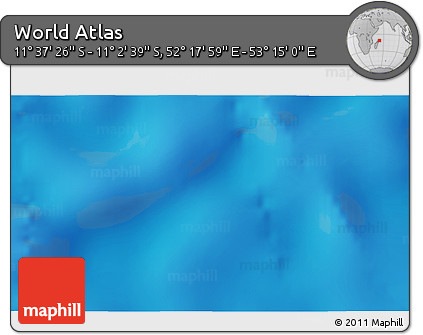 Shaded Relief 3D Map of the Area around 11° 20' 3" S, 52° 46' 29" E