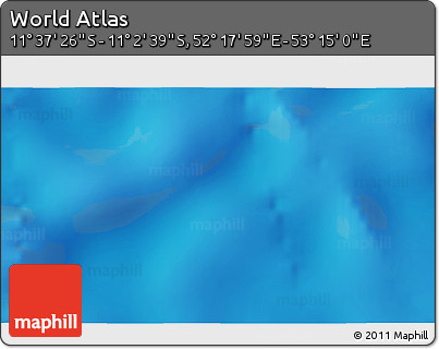 Shaded Relief 3D Map of the Area around 11° 20' 3" S, 52° 46' 29" E