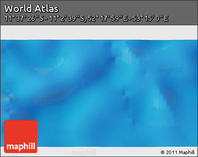Shaded Relief 3D Map of the Area around 11° 20' 3" S, 52° 46' 29" E