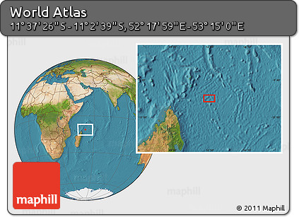 Satellite Location Map of the Area around 11° 20' 3" S, 52° 46' 29" E