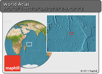 Satellite Location Map of the Area around 11° 20' 3" S, 57° 1' 29" E