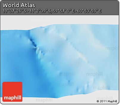 Shaded Relief 3D Map of the Area around 11° 20' 3" S, 60° 25' 29" E