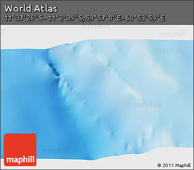 Shaded Relief 3D Map of the Area around 11° 20' 3" S, 60° 25' 29" E