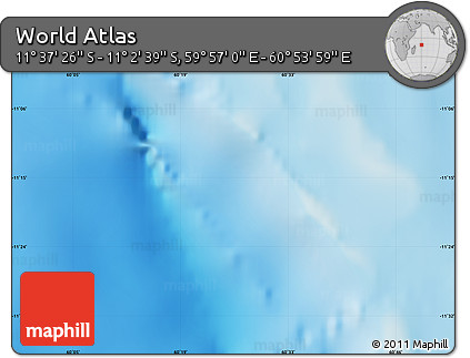Physical Map of the Area around 11° 20' 3" S, 60° 25' 29" E