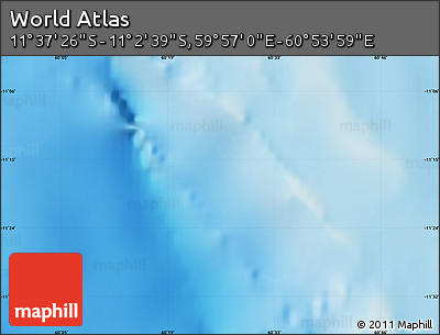 Physical Map of the Area around 11° 20' 3" S, 60° 25' 29" E