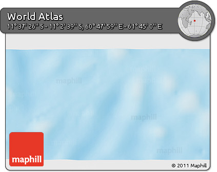 Shaded Relief 3D Map of the Area around 11° 20' 3" S, 61° 16' 29" E