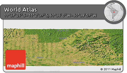Satellite Panoramic Map of the Area around 11° 20' 3" S, 61° 7' 30" W