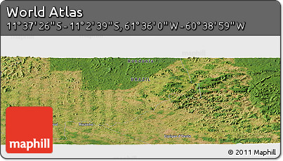Satellite Panoramic Map of the Area around 11° 20' 3" S, 61° 7' 30" W