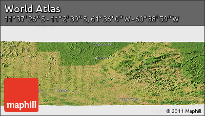 Satellite Panoramic Map of the Area around 11° 20' 3" S, 61° 7' 30" W