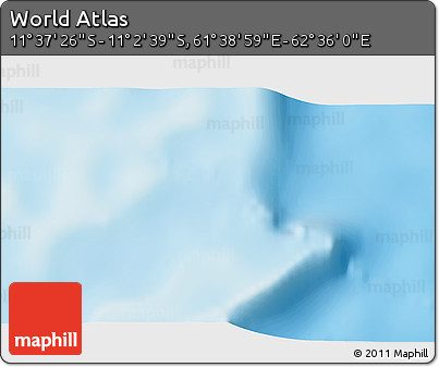 Shaded Relief 3D Map of the Area around 11° 20' 3" S, 62° 7' 30" E