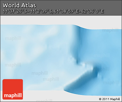 Shaded Relief 3D Map of the Area around 11° 20' 3" S, 62° 7' 30" E