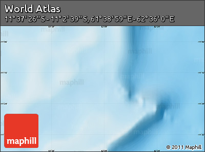 Physical Map of the Area around 11° 20' 3" S, 62° 7' 30" E