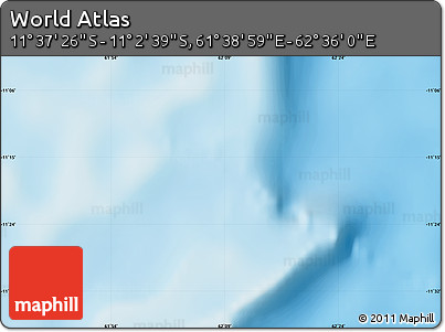 Physical Map of the Area around 11° 20' 3" S, 62° 7' 30" E