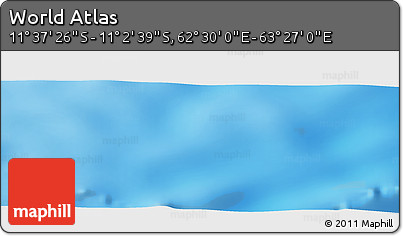 Physical Panoramic Map of the Area around 11° 20' 3" S, 62° 58' 30" E
