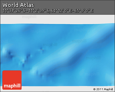 Physical 3D Map of the Area around 11° 20' 3" S, 64° 40' 30" E