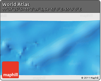 Physical 3D Map of the Area around 11° 20' 3" S, 64° 40' 30" E