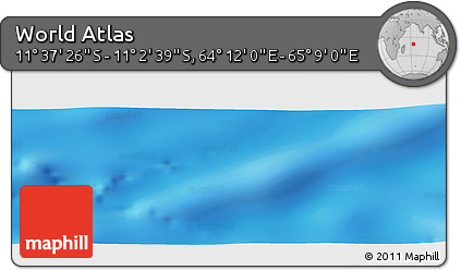 Physical Panoramic Map of the Area around 11° 20' 3" S, 64° 40' 30" E