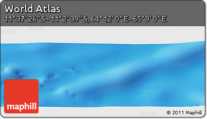Physical Panoramic Map of the Area around 11° 20' 3" S, 64° 40' 30" E
