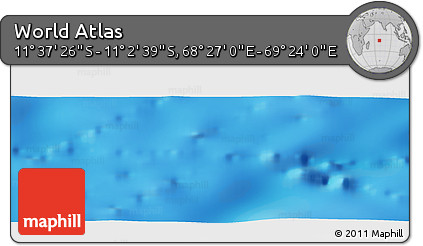 Physical Panoramic Map of the Area around 11° 20' 3" S, 68° 55' 30" E