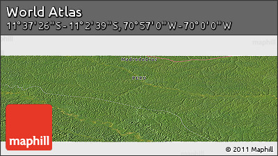 Satellite Panoramic Map of the Area around 11° 20' 3" S, 70° 28' 29" W