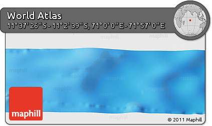 Physical Panoramic Map of the Area around 11° 20' 3" S, 71° 28' 29" E