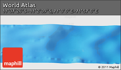 Physical Panoramic Map of the Area around 11° 20' 3" S, 71° 28' 29" E