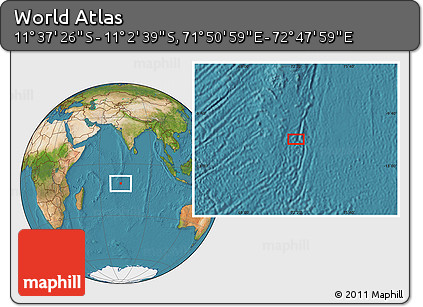 Satellite Location Map of the Area around 11° 20' 3" S, 72° 19' 29" E