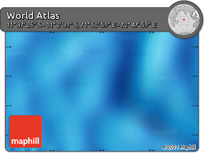 Physical Map of the Area around 11° 20' 3" S, 72° 19' 29" E