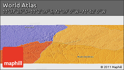 Political Panoramic Map of the Area around 11° 20' 3" S, 72° 10' 30" W