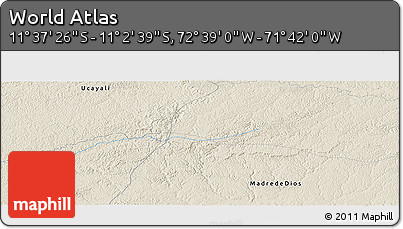 Shaded Relief Panoramic Map of the Area around 11° 20' 3" S, 72° 10' 30" W