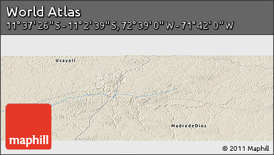 Shaded Relief Panoramic Map of the Area around 11° 20' 3" S, 72° 10' 30" W