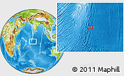 Physical Location Map of the area around 11° 20' 3" S, 73° 10' 30" E
