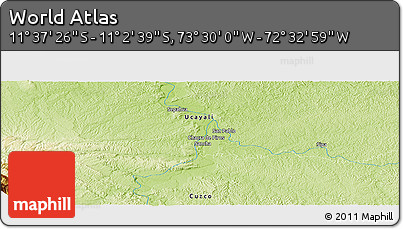 Physical Panoramic Map of the Area around 11° 20' 3" S, 73° 1' 30" W