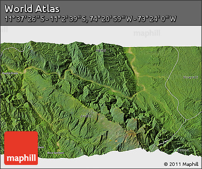 Satellite 3D Map of the Area around 11° 20' 3" S, 73° 52' 30" W